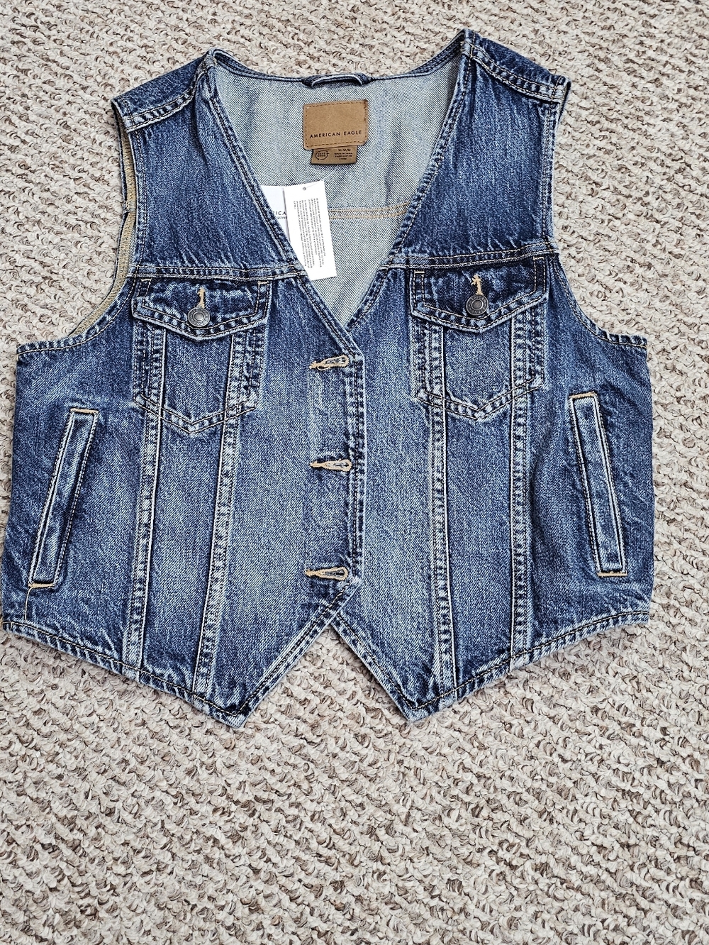 American Eagle Outfitters Blue Denim Vest